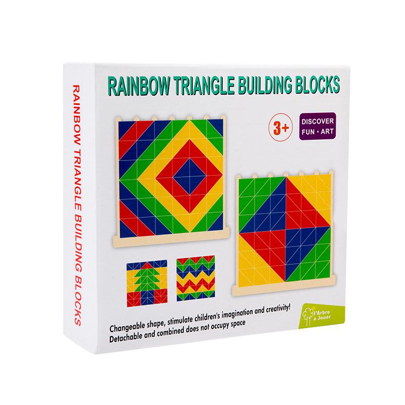Montessori Rainbow Building Blocks Set: Shape Recognition & Stacking Toy