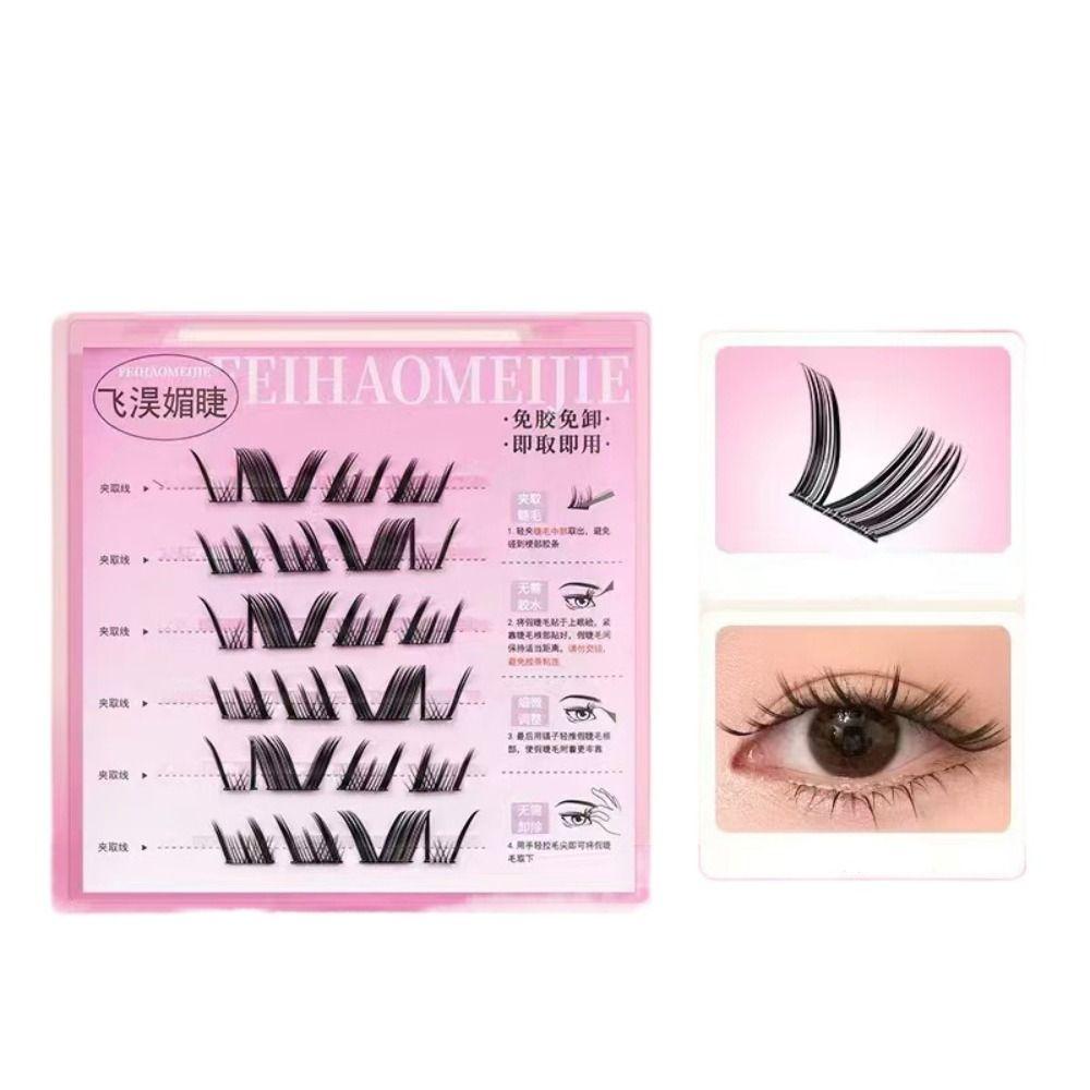 Makeup Adhesive False Eyelashes DIY False Eyelash Clusters Self-adhesive Lash Clusters  Women/Girls