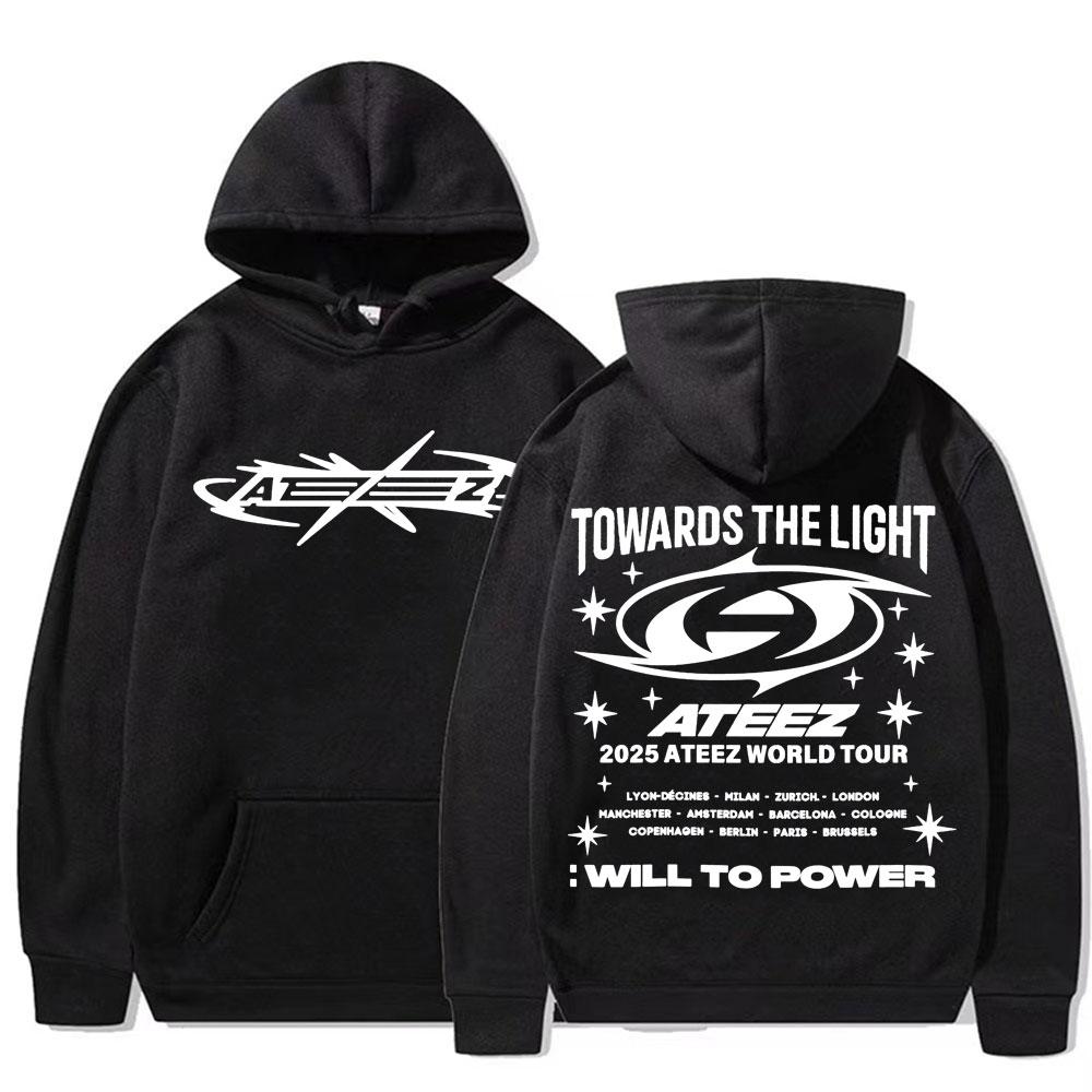 2025 Ateez World Tour Towards The Light: Will To Power Pullovers Men Women Korean Fashion Hip Hop Long Sleeve Sweatshirt Hoodies