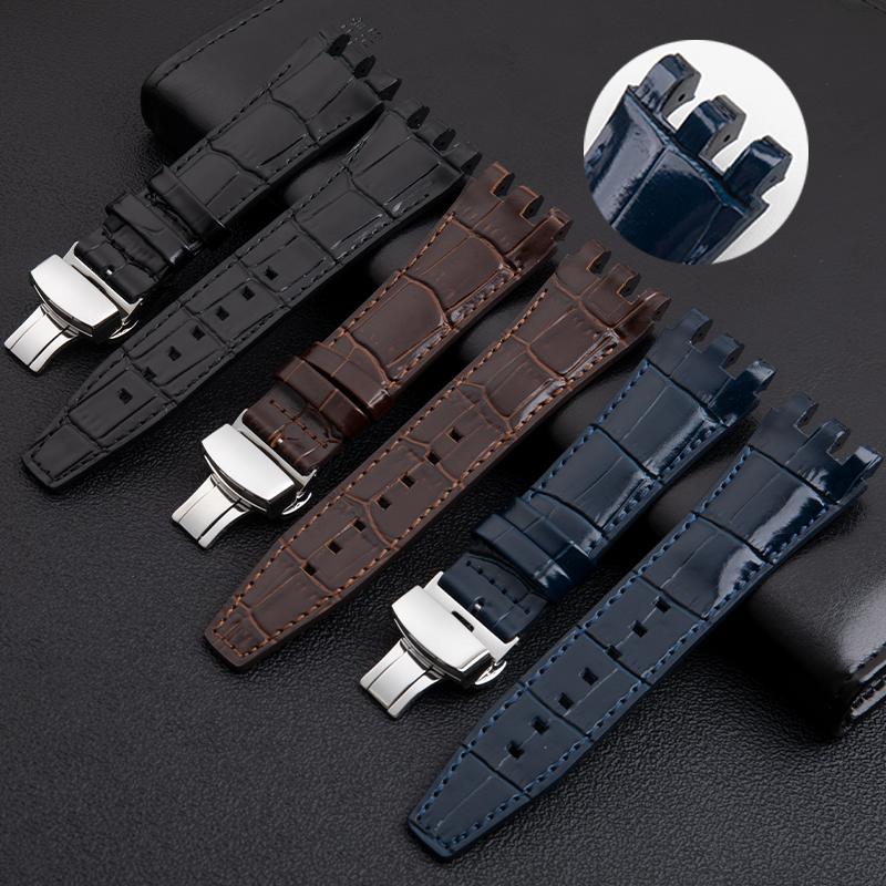 22mm Genuine Bamboo Leather Wrist Band For Swatch Strap SVG Watch Strap SVGK403 SVGK402 SVGB400 Men Bracelet Accessories