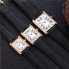All-steel small tank quartz waterproof belt watch, square ultra-thin men's watch and women's watch