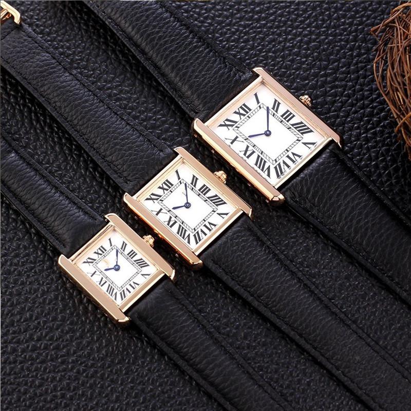 All-steel small tank quartz waterproof belt watch, square ultra-thin men's watch and women's watch