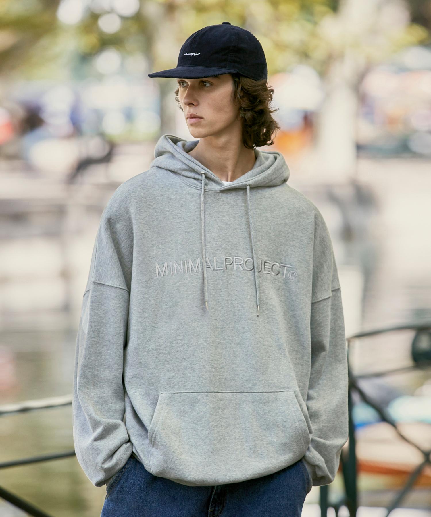 Minimal Project Oversized Logo Embroidered Hoodie Mht118 [Gray] Gray/M