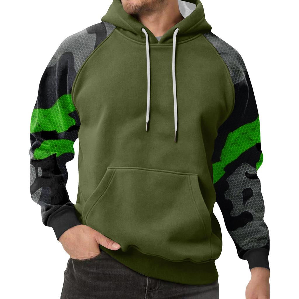 Herr Kamouflage Sweatshirt Hoodie Herr Sport Stor Storlek Casual Sweatshirt