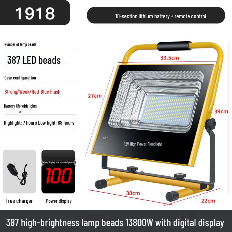 Rechargeable Super Bright Floodlight for Emergency, Construction, and Outdoor Use