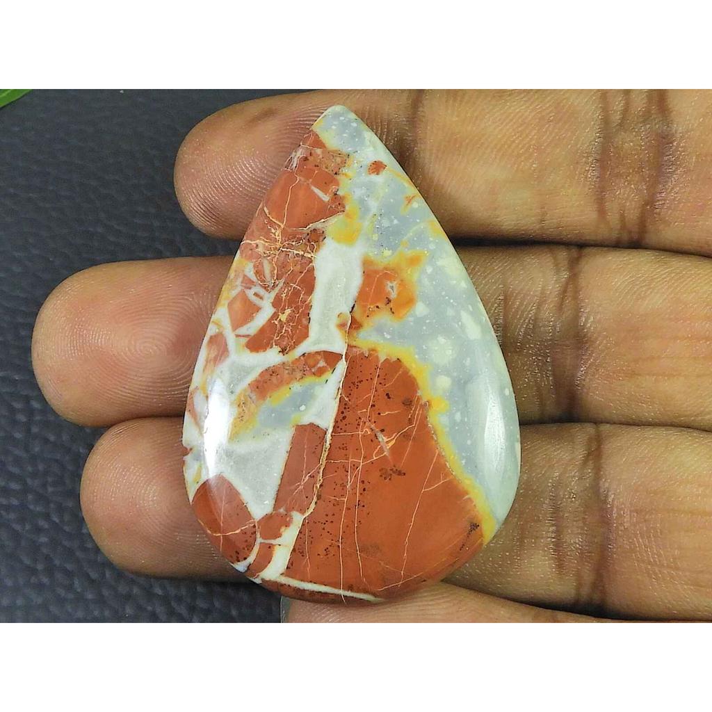 Natural Maligano Jasper Pear Shape Cabochon Loose Gemstone 89Cts. 32X49X6MM SK-3488
