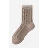 Wool Socks, Women's Linen Patterned Mid-calf Socks, Thick and Warm Cashmere Long Calf Socks for Autumn and Winter, Versatile Socks
