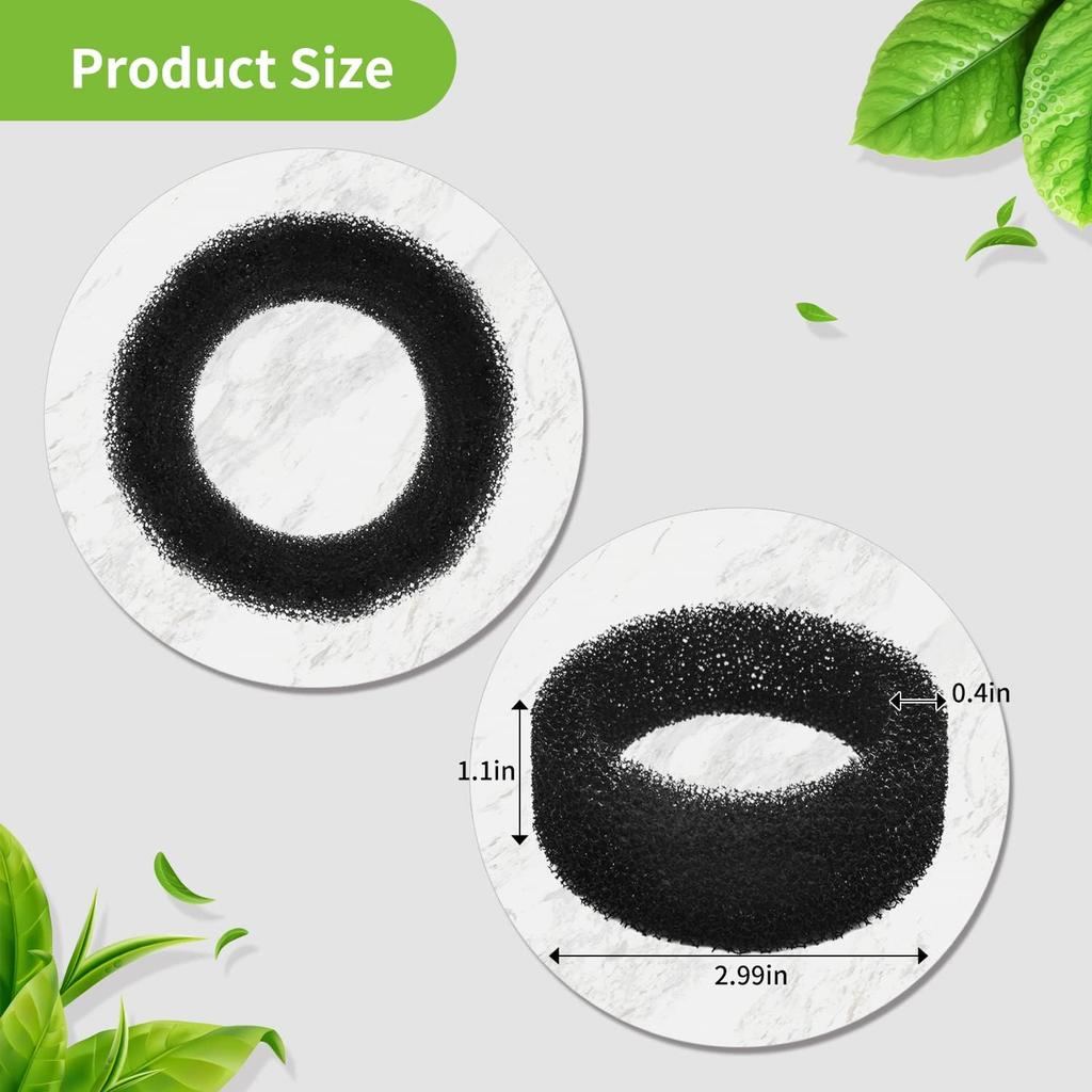 6 Pack Replacement Filters + 6 Pump Sponges for Cat Water Fountain [FN-W17] - 108oz/3.2L Pet Water Fountain Filters