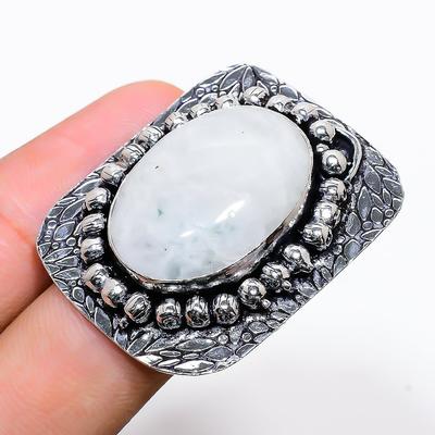 Natural Rainbow Moonstone Gemstone 925 Sterling Silver Gift Ring Size 10 n0F97