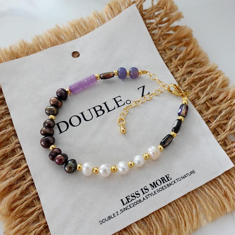 Natural Freshwater Pearl & Tiger Eye Bohemian Necklace - Autumn/Winter French Retro Clavicle Chain for Women