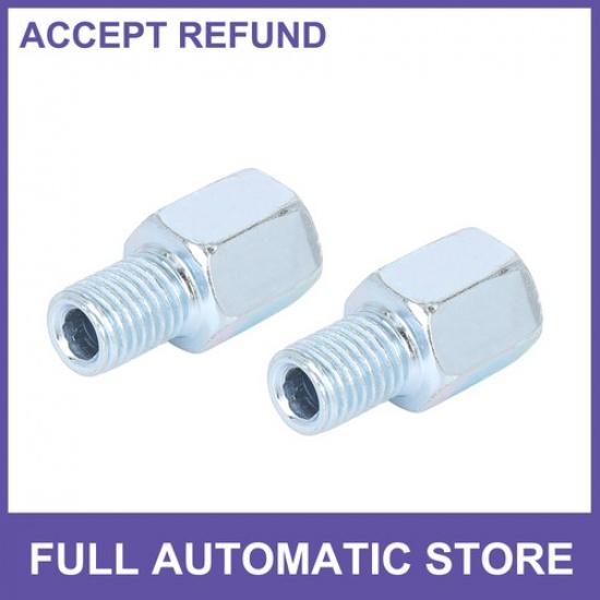 2pcs 10mm LH to 10mm RH Rearview Mirrors Adapter Silver Tone for Motorcycle Bike