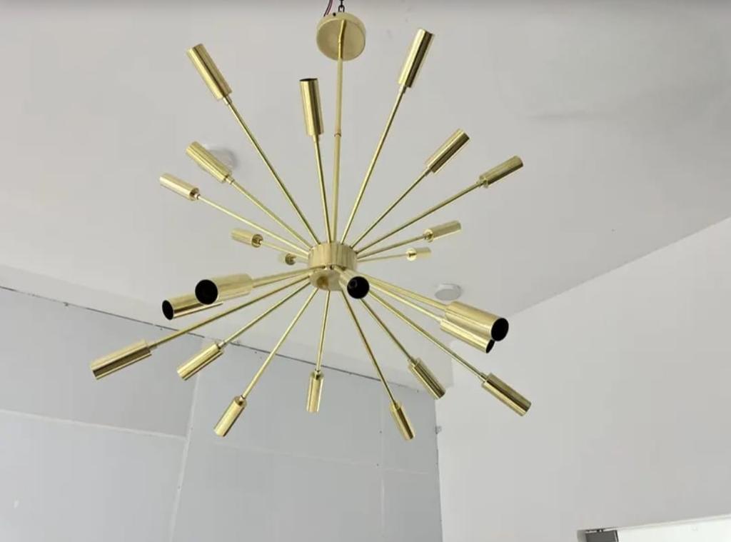 24-ramienne półplafonowe światło sufitowe w stylu mid-century, światła do niskich sufitów, nowoczesny żyrandol, design Stilnova