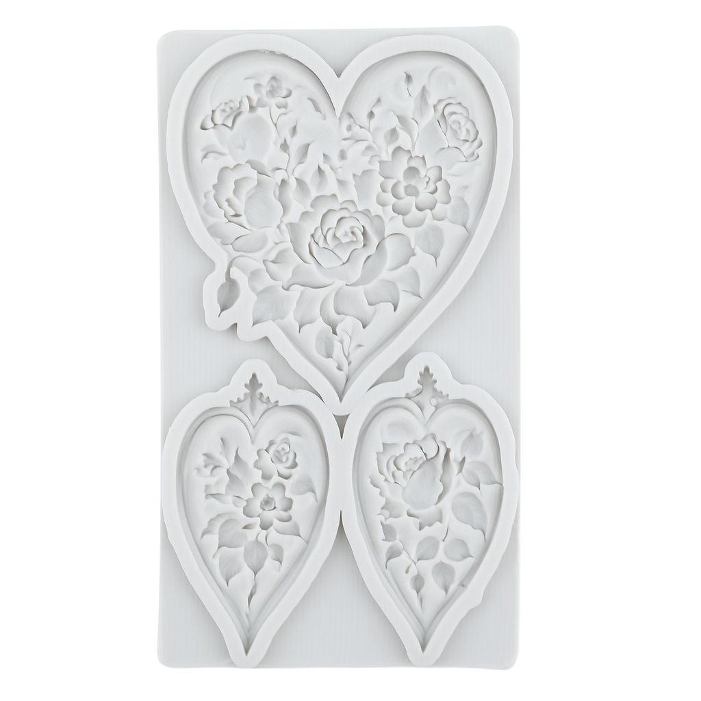 Heart Silicone Molds Rose Flower Fondant Mold Cake Decorating Tools Cupcake Topper Candy Chocolate Gumpaste Mold