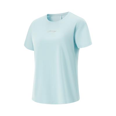 Li Ning Fitness Series Casual Ice Silk Quick-Dry Cool Comfortable Versatile Round Neck Letter Print Short Sleeve T-Shirt Women T-Shirts ATSV506-2