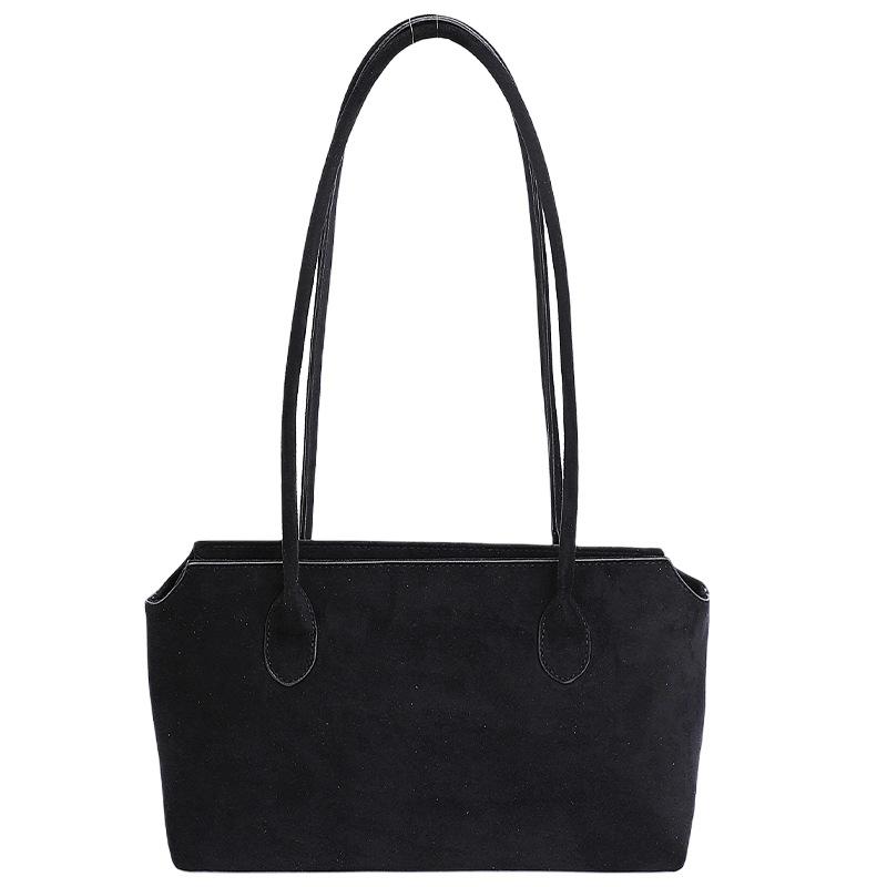 All-matching Niche Retro Suede Underarm Bag Women s Cute Work Large-capacity Tote 33x16x20
