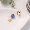 Chic Asymmetric Ear Studs Niche Moon Planet Astronaut Dangle Earrings Gift for Anniversary Birthday Graduation Christmas