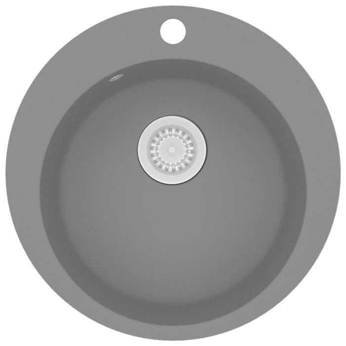 VidaXL Kitchen Sink In Granite Single Bowl Round Grey Kitchen Decor Home 142957