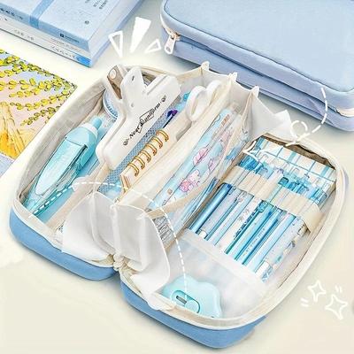 1PC Large Capacity Pencil Case 6 Layers 180-Degree Open Design Pencil Organizer Perfect for Office School and Home Use