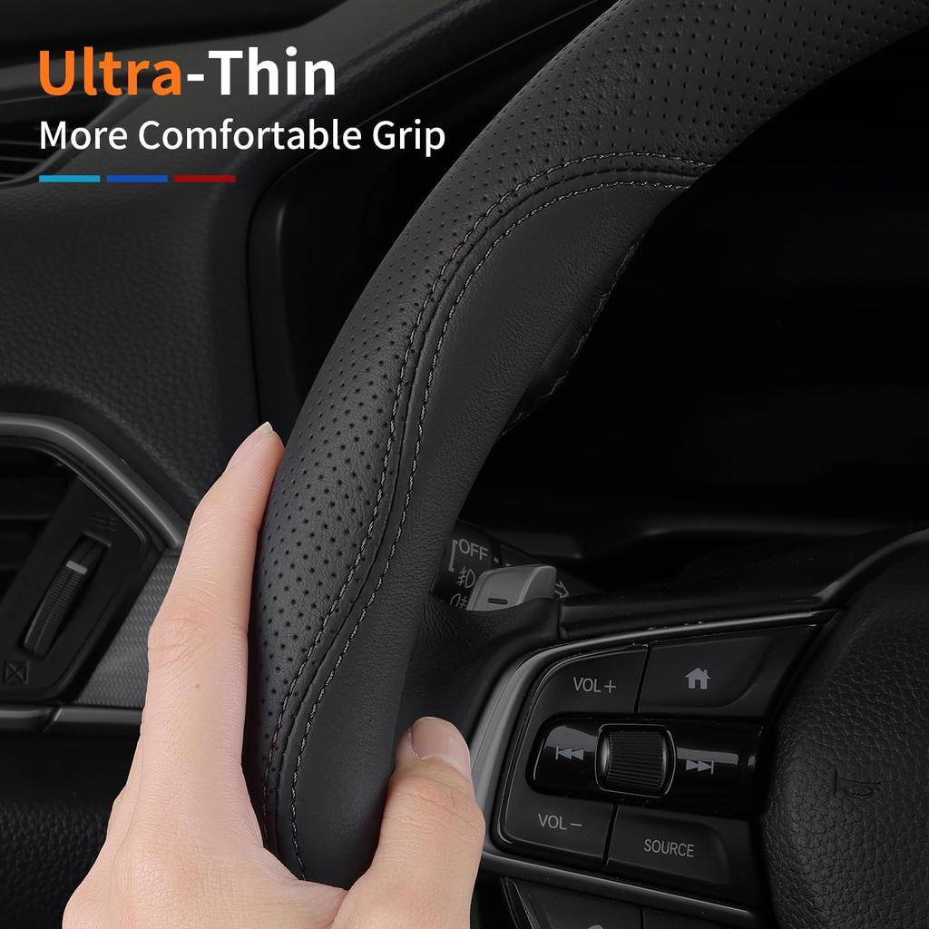 XHRING Car Steering Wheel Cover for Honda Civic Accord CRV HRV Pilot Passport Odyssey Element Insight Fit Ridgeline Clarity City LX EX EXL Si