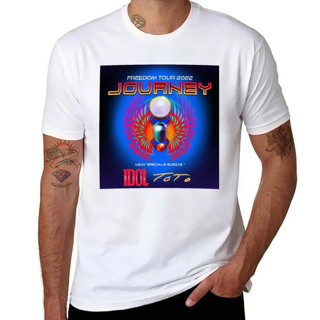Journey band tour 2022 masdes Basic T-Shirt Bluse Übergrößen Grafik-T-Shirt Vintage Schwarz Herren-T-Shirt Grafik
