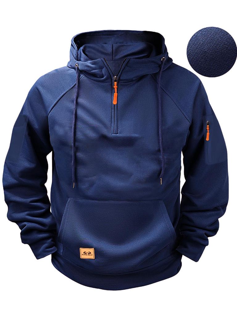 TEMU Men's Winter Multi-Pocket Zipper Hoodie Sweatshirt Jacket