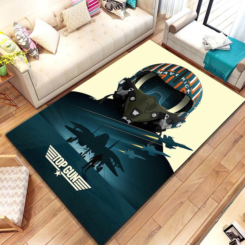 Classic Movie Top Gun Sign Tom Cruise Carpet Rug for Home Living Room Bedroom Sofa Doormat Decor,kid Area Rug Non-slip Floor Mat