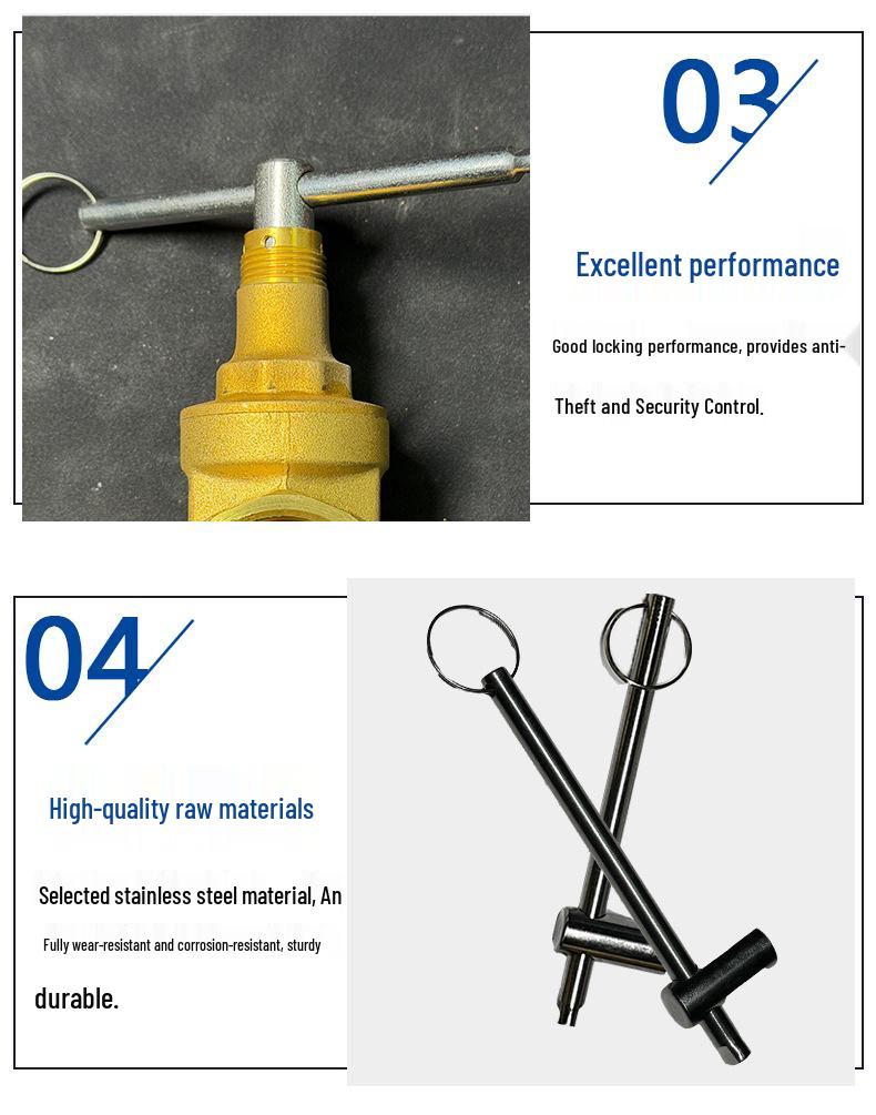 Inner Triangle Valve Key Wrench for Water Meter and Radiator Shut-Off with Anti-Theft Switch