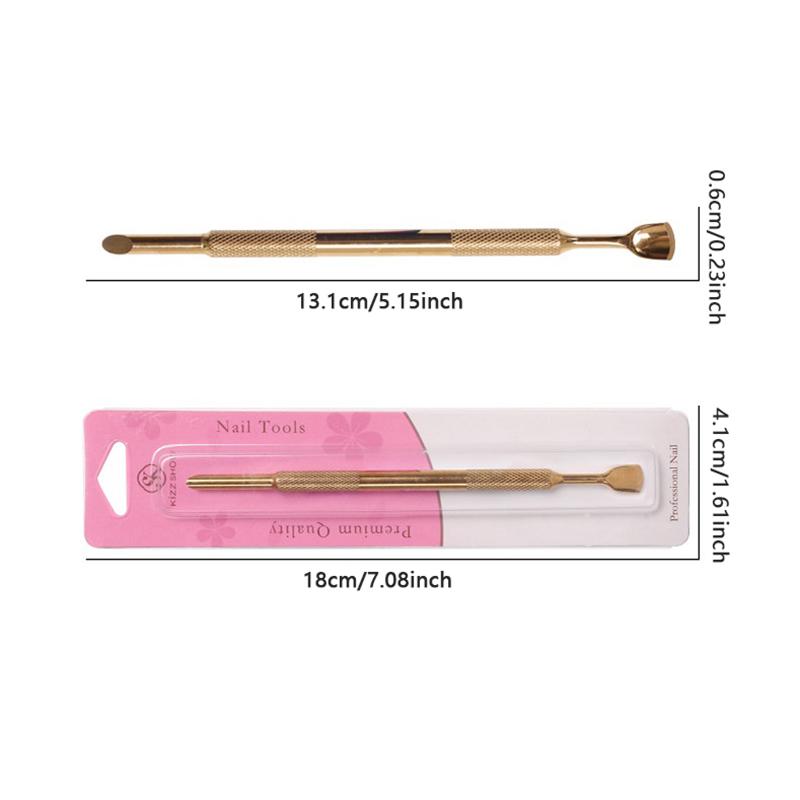 Dwustronny odpychacz do skórek, obcinacz, remover, jakość salonowa, skrobak do peelingu lakieru żelowego, trwałe narzędzia do manicure i pedicure