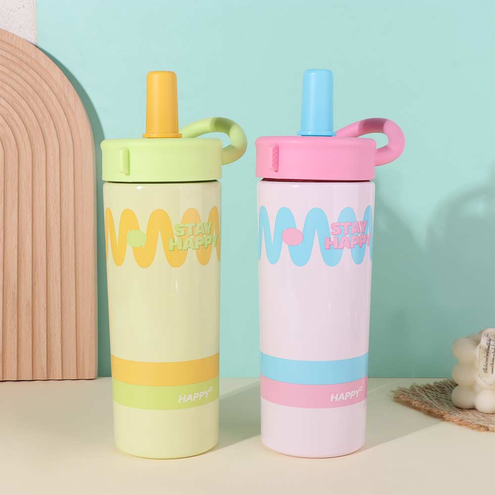 Leak-Proof Straw Cup Dopamine Vacuum Flask Portable Stainless Steel Insulated Cup  Travel