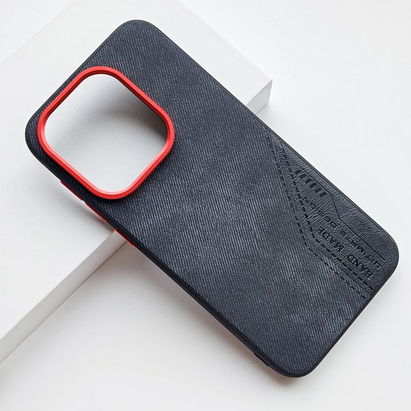 For OPPO Find X9 Pro X9 Case Vintage Color Block Denim PU Plain Leather + Metal Button Cover for Find X 9