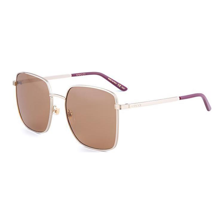 

GUCCI Metal Square Large Frame Sunglasses Laser Statement Glasses Sunglasses Brown коричневый