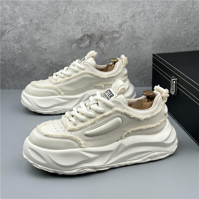 Sneakers Casual Men Designer Punk Board Shoes Fashion Microfiber Leather Canvas  Breathable Height Increased Flat Platform Shoes
