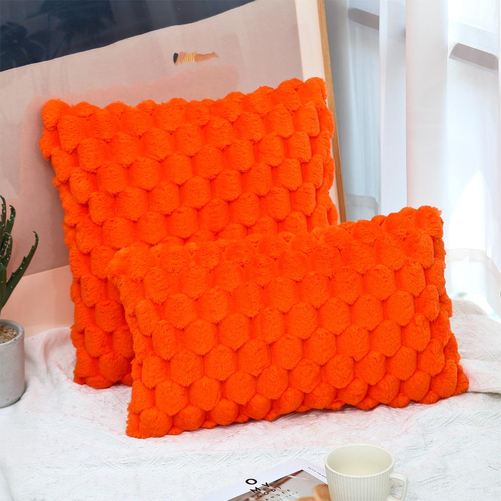 Velvet Snowflake Pillowcase: Solid Color Cushion for Office, Sofa, Bedside, and Waist Support 1pc