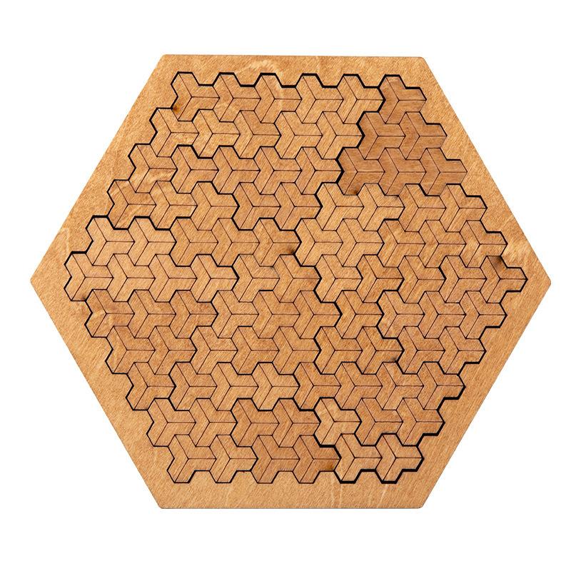 Fractal Tray Puzzles,Mind Bending Wooden Jigsaw Puzzle,Unique Irregular Creative Labyrinth Impossible Difficult