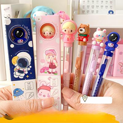 1 Stück Kawaii Radiergummi, kreativer herausziehbarer Stil, Schreibwaren-Radiergummi für Kinder, schöner Cartoon-Tier-Bleistift-Radiergummi, Studentenbedarf