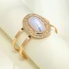 Ovales Gold Imitationsperlen Halsband Ohrringe Armband Ring Set Damenmode Übertriebene Accessoires Geschenk