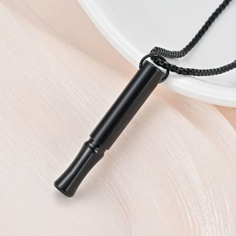Stainless Steel Mindfulness Breathing Necklace For Women Men Relief Anxiety Pendant Stress Panic Attack Relief Meditation Tool