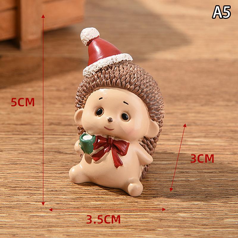 Christmas Series Craft Resin Animal Party Creative Mini Christma Tree Old Girl Kids Cute Gift Home Decoration Supplies Decor