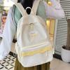 Cartoon Women's Backpack Student Large Capacity School Bag Color Block Campus Backpack
