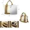 GOXUNYUAN Canvas Tote Bag for Women, Lightweight, Durable, Large Capacity, Multi-Pocket, Not Waterproof, Brown