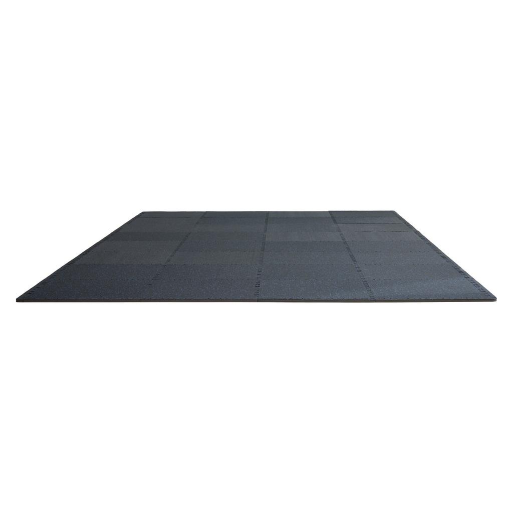 VEVOR 0.56 Inch Thick Gym Floor Mats, 25 Tiles Rubber Top with EVA Foam, 25" x 25" Gym Flooring Workout Mats with 100sq.ft Coverage