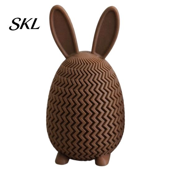 Small Sundries Organizer 3D Printed Bunny Ear Egg Box, Rabbit Storage Easter Candy Holder Container for Home Shelf Mantle Display, Basket Stuffers