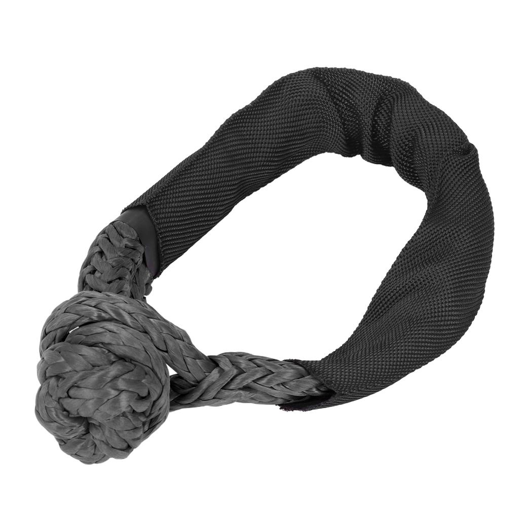 Synthetic Soft Shackle 33069lbs Breaking Strength Off Road Recovery Rope for ATV SUV TruckBlack
