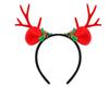 Cute Christmas Headband Flocked Antler Xmas Hairband Creative Deer Ear Headband  Woman