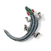 Vintage Rhinestone Crocodile Brooch Shiny Luxury Animal Design Alloy Lapel Pin for Suit Scarf Bag Gift for Men Women Daily Wear