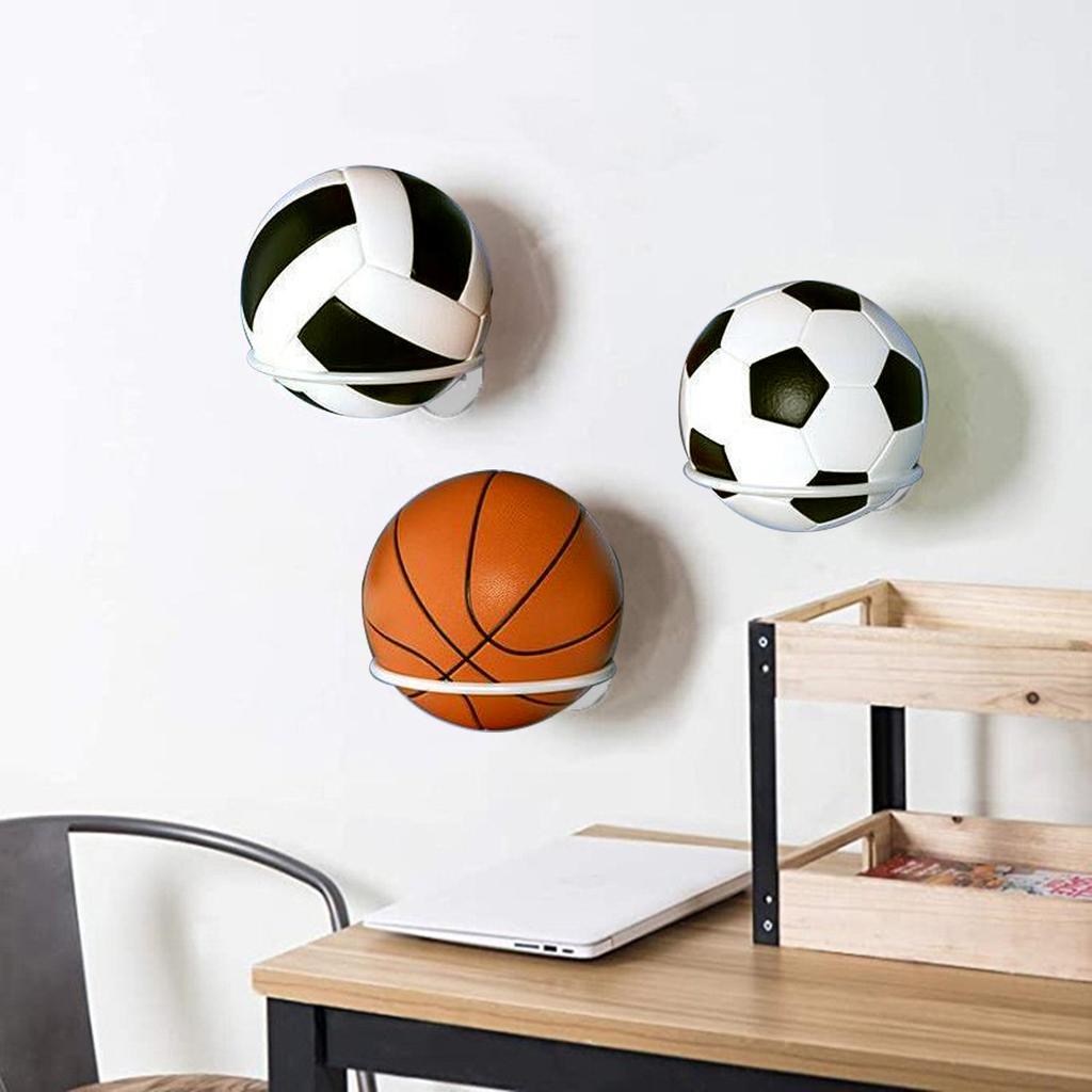 Wall-mounted Basketball Hoop Iron Sports Display Rack for Basketball and Football, Multi-purpose Ball Display Rack