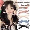 High-End Polyester Cotton Ribbon Bow Hair Clip - Sweet Ballet Style Hairpin Accessory