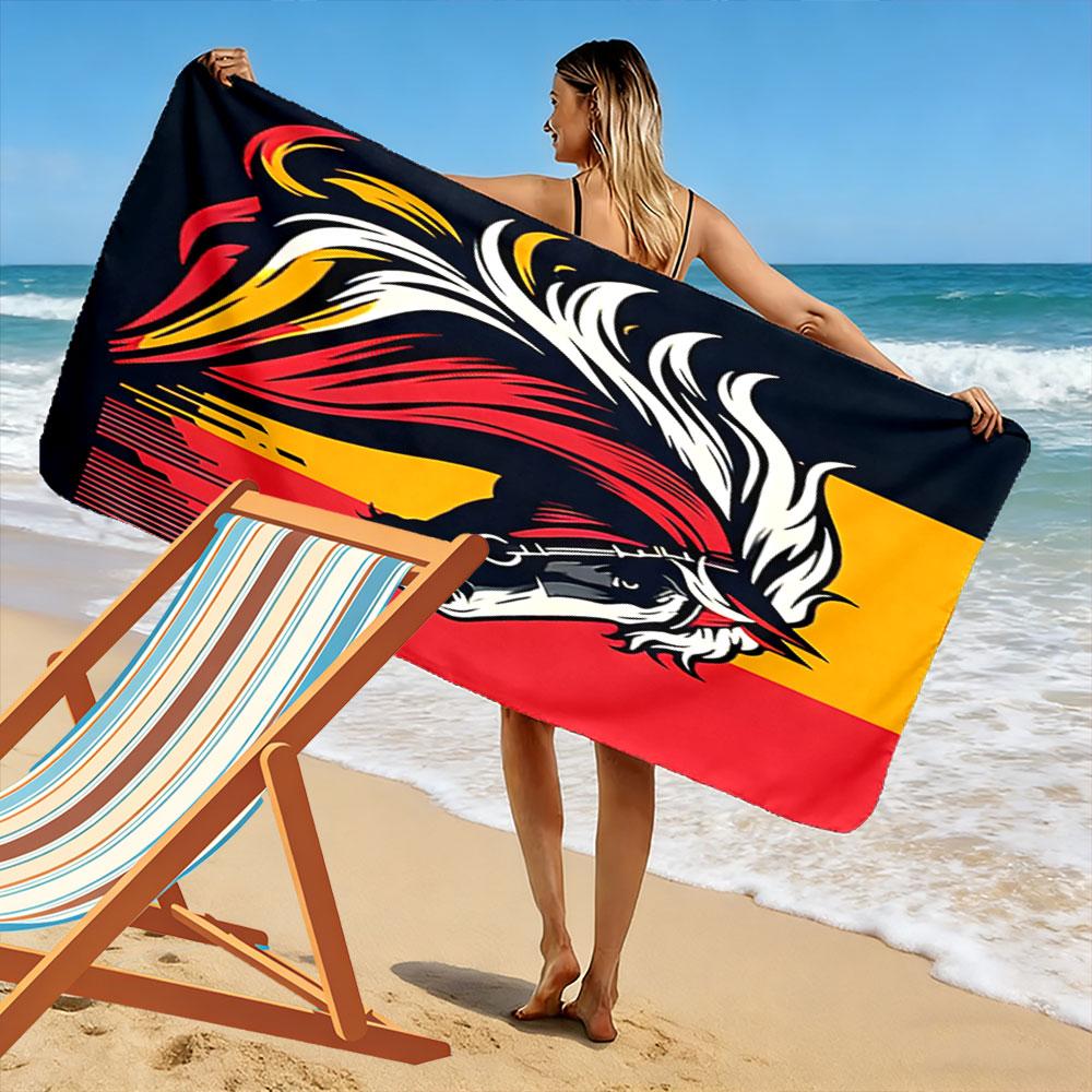 Majestic vibrant horse energy Print beach towel, quick drying, suitable for travel, outdoor sports, jogging, the beach and swimming, gift