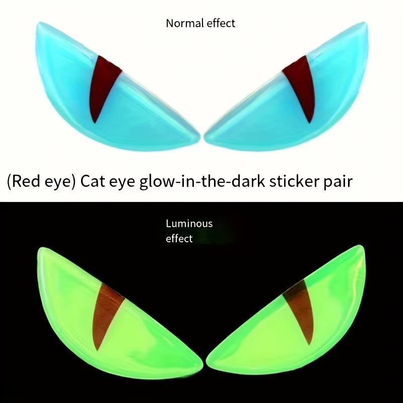 3D Glow-in-the-Dark Devil Cat Eye Stickers for Motorcycles | Colorful & Stereo Motorcycle Decals | Eye-catching Motorcycle Acces