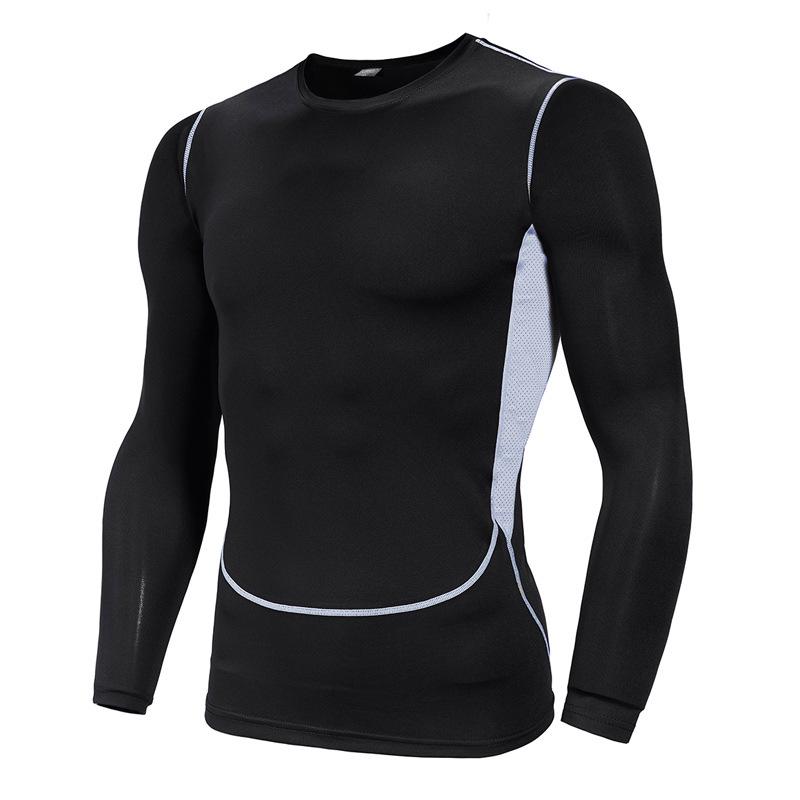 2019 Men s Plus Size Quick-Dry Long-Sleeve Slim-Fit Breathable Fitness T-Shirt XL